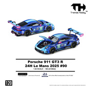 TRENDS HOBBY合金車TH小汽車模型1/64賽車保時捷911 GT3 R勒芒 24H 2025 90號