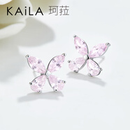 KAiLA浪漫心語(yǔ)耳釘 四葉草幸運(yùn)蝴蝶花耳環(huán)耳飾七夕情人節(jié)禮物生日禮物 浪漫心語(yǔ)-925銀【精致禮盒】