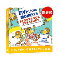 英文原版繪本 Five Little Monkeys Storybook Treasury 五只小猴子5個故事合集 精裝 送音頻