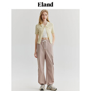 ELAND衣戀短袖針織衫女時(shí)尚甜美糖果色polo衫2025夏季新款 乳白色(64)Cream L 170