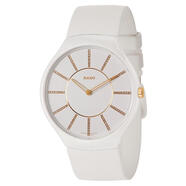 雷達（RADO）True系列女士手表鑲嵌96顆白色鉆石陶瓷白盤(pán)橡膠表帶女R27957709