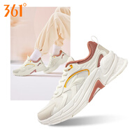 361°女鞋運(yùn)動(dòng)鞋春季新款輕便休閑鞋舒適跑鞋網(wǎng)面透氣跑步鞋運(yùn)動(dòng)鞋子女 羽毛白/粉泥紅 35