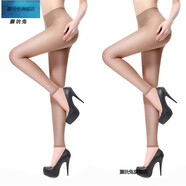 翡遇九分打底褲襪夏季超薄款絲襪女黑肉色防勾絲不帶腳打底襪顯瘦外穿 咖啡2條 均碼九分絲襪(80-140斤)