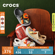CROCS卡駱馳貝雅卡駱班洞洞鞋輕便耐磨拖鞋一腳蹬休閑鞋|205089 黑色/白色-066（含智必星） 40 (250mm)