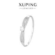 XUPING旭平首飾精致雙層飄帶蝴蝶結手鐲女士輕奢百搭手環情人節送禮 飄帶蝴蝶結手鐲/約57mm