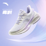 安踏綿綿彈2.0女鞋夏季新款軟底運動鞋休閑跳繩鞋網(wǎng)面跑鞋中考訓練 【毒刺5】象牙白/迷霧紫-1 37.5