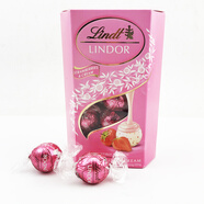 Lindt進口瑞士蓮軟心巧克力休閑零食牛奶巧克力節(jié)日禮物伴手禮 草莓味200g*1盒