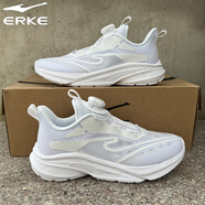 鴻星爾克（ERKE）兒童運動(dòng)鞋2024新款夏季軟底減震跑步鞋男網(wǎng)面透氣男女童鞋休閑鞋 爾克白/亮銀 35