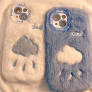 亭澤羽秋冬款刺繡藍天白云朵毛絨p60手機殼mate60pro+/40e適用華為x50i榮耀90/80情侶款 毛茸茸【白底刺繡云朵】 華為 Nexus 6P