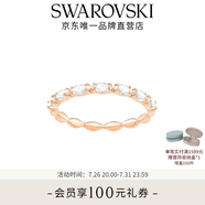 施華洛世奇（SWAROVSKI）【生日禮物】  MATRIX 戒指 經典閃亮輕奢飾品女 鍍玫瑰金色 52mm-12號 5366583