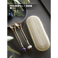 LECHIN新生嬰兒硅膠勺喂養勺寶寶喂水喂米粉小勺子兒童輔食餐具 PPSU刮泥勺*2【收納盒】