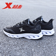 特步（XTEP）男鞋減震跑鞋夏季網(wǎng)面透氣運動(dòng)鞋男款輕便耐磨專(zhuān)業(yè)訓練跑步鞋子男 黑白-減震旋7代S【網(wǎng)面】 43
