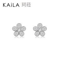KAiLA花綻 925銀耳釘女小眾設(shè)計(jì)感耳環(huán)養(yǎng)耳洞免摘睡覺高級(jí)感耳飾送女友 花綻-925銀
