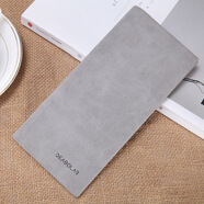 書(shū)果兒(SHU GUO ER)男錢(qián)包長(cháng)款日韓薄款復古磨砂青年軟皮夾男式個(gè)性時(shí)尚學(xué)生票夾 淺灰#B131