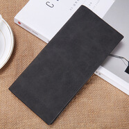 書(shū)果兒(SHU GUO ER)男錢(qián)包長(cháng)款日韓薄款復古磨砂青年軟皮夾男式個(gè)性時(shí)尚學(xué)生票夾 黑色#B131