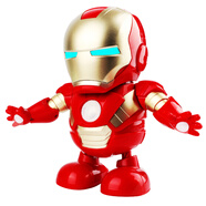 吳氏物語(yǔ)跳舞鋼鐵俠機器人兒童玩具男孩小孩1-3歲寶寶嬰兒新生兒0-6個(gè)月 鋼鐵俠【彩紙包裝】+充電電池款 電動(dòng)會(huì )唱歌走路的機械人
