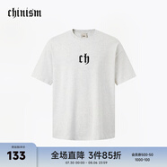 CHINISM CH純色簡約短袖男夏季T恤半袖時尚寬松潮流休閑潮牌圓領(lǐng)情侶上衣 暖花灰 L