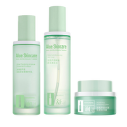 露蘭姬娜小安瓶蘆薈舒肌保濕水潤男女士護膚品套裝禮盒化妝品系列多款可選 精華乳+柔膚水+保濕霜