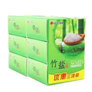 竹鹽LG竹鹽香皂110gX6塊 草本保濕礦物保濕護(hù)膚潔面洗臉皂香水皂ON皂 竹香綠香皂 110g*6塊裝