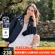 百圖（betu）女裝2026年春季新款短外套立領(lǐng)民族風(fēng)刺繡潮流薄外套女2601T34 寶蘭 M