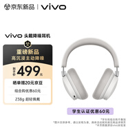 vivo頭戴降噪耳機 云霧白 高沉浸主動降噪 238g超輕佩戴 跨生態無縫三連接 學生 藍牙耳機