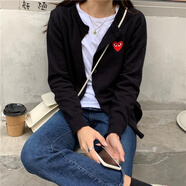 顏隨針織衫女開衫外套小個(gè)子韓版毛衣外套女慵懶風(fēng)秋季春新款韓版圓領(lǐng) 黑色 XL 120-140