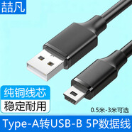 喆凡適用索尼佳能尼康JVC數碼相機單反DV微單攝像機USB電腦連接T口下載聯機拍攝Type-A轉Mini-B數據線 黑色0.5米T口傳輸數據線 JVC攝像機GZ-HD30AC HD40AC