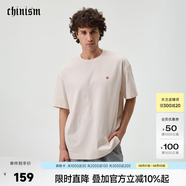 CHINISM短袖男2026夏季新款寬松圓領(lǐng)T恤簡(jiǎn)約百搭休閑打底衫男裝上衣半袖 米白色 M