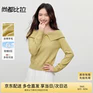 尚都比拉一字翻領毛衣女春季含綿羊毛彈力針織衫設計感溫柔長袖上衣
