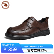 駱駝牌男士皮鞋軟底牛皮透氣舒適商務(wù)休閑系帶男鞋 P15S005003 棕色 40