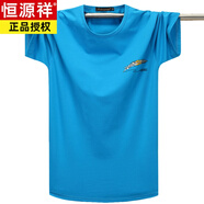 恒源祥莫代爾夏季彈力薄款短袖T恤男加肥加大碼T恤汗衫寬松純棉半袖體恤 羽毛小標(biāo)【天藍(lán)色】 2XL 【建議170-190斤】
