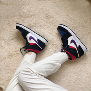 耐克（NIKE）男鞋新款AIR JORDAN 1 MID AJ1喬1運動(dòng)鞋復古休閑籃球鞋 852542-005 湖人 紅藍 40