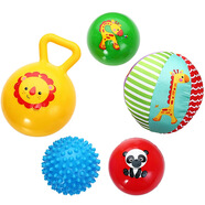 費(fèi)雪（Fisher-Price）寶寶初級訓(xùn)練球五合一套裝 嬰幼兒童玩具球小皮球生日禮物禮品