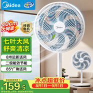 美的（Midea）【加大網罩】七葉輕音柔風電風扇/家用省電落地扇/小型臺式電扇/廣角搖頭大風力宿舍風扇 SAE35CA1