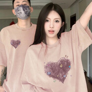 笙韻迷霧情侶裝2024新款夏裝t恤短袖衣服設(shè)計(jì)感網(wǎng)紅團(tuán)體班服定制 粉色男款+粉色女款 XL 男+女L