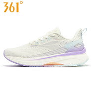 361°運(yùn)動(dòng)網(wǎng)面跑步鞋女透氣新品2024春秋軟彈女式訓(xùn)練跑步運(yùn)動(dòng)鞋女 羽毛白/數(shù)碼薰衣草 37