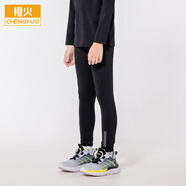 橙火兒童速干褲春秋冬款男童緊身褲女中大童運(yùn)動(dòng)褲訓(xùn)練跑步籃球打底褲 黑色（男童款） 130 碼建議120-130cm 45-55斤