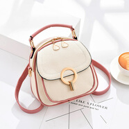 磁點(diǎn) 上新多功能小包包雙肩包女春夏新款韓版百搭甜美撞色時(shí)尚單挎迷你兩用小背包潮 米白配粉