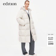 edition羽絨服女秋新款長款連帽白鵝絨廓形泡芙羽絨服外套 灰白色T01 L 170 尺碼偏大，建議拍小一碼