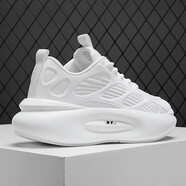 九寸陽(yáng)光 男鞋子新款透氣潮流百搭休閑白色板鞋秋季老爹鞋男款運動(dòng)小白鞋 白色透氣板鞋【44碼】