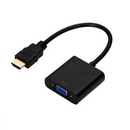 黃刀HDMI轉VGA線(xiàn)轉換器 聯(lián)想小米戴爾惠普Thinkpad筆記本電腦連接多媒體投影儀顯示器連接線(xiàn) 黑色不帶音頻輸出接口