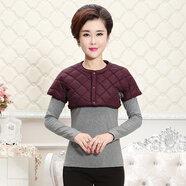 孕婦產(chǎn)婦坐月子護(hù)肩披肩 全棉月子哺乳睡覺(jué)保暖護(hù)肩秋冬睡覺(jué)絲棉馬夾女男護(hù)肩膀頸椎坎肩中老年肩周背心 紫紅低領(lǐng) XL