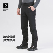 迪卡儂（DECATHLON）戶(hù)外加絨長(cháng)褲男防風(fēng)防水工裝褲登山褲彈力戶(hù)外休閑褲ODT1 SH500 黑色 S / W30 L33