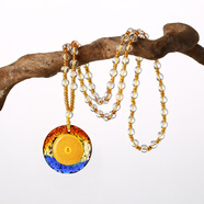 萬(wàn)寶資新款琉璃楞嚴咒吊墜掛件佛教結緣男女平安飾品 琉璃楞嚴咒+透明珠