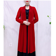 大唐喜樂(lè )牛冰絲網(wǎng)紗外披女夏季中長(cháng)款薄款披風(fēng)外套配子顯瘦外搭披肩防曬衣 酒紅色 2XL（建議110120斤