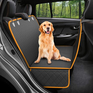 拉維佩特（LOVINGPET）寵物車(chē)載墊 狗狗車(chē)載墊通用汽車(chē)寵物墊防臟車(chē)載狗窩金毛車(chē)載狗墊 黑色（橘邊） 137*147CM