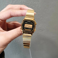 卡西歐（CASIO）手表 小春同款 情侶經(jīng)典復(fù)古小方塊 時(shí)尚學(xué)生表小金表 LA670WGA-1D