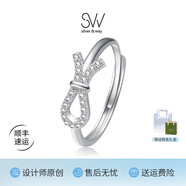 SILVER & WAY【原創(chuàng)設(shè)計(jì)】蝴蝶結(jié)戒指女優(yōu)雅時(shí)尚甜美開口戒生日禮物送禮送女友 【原創(chuàng)設(shè)計(jì)】蝴蝶結(jié)戒指-均碼