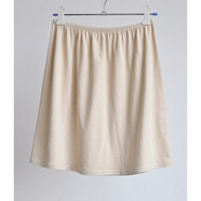 必菩純棉有彈性半身內襯打底裙夏季薄款女半身裙內襯裙防走光內搭裙子 杏色(短款) L