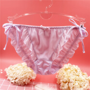 暢印系繩款二次元可愛(ài)中腰三角內褲女透氣夏季大碼牛奶絲少女心森女 46D1淺紫 XL
